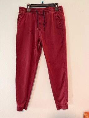 Hollister Burgundy Elastic Waist Shorts